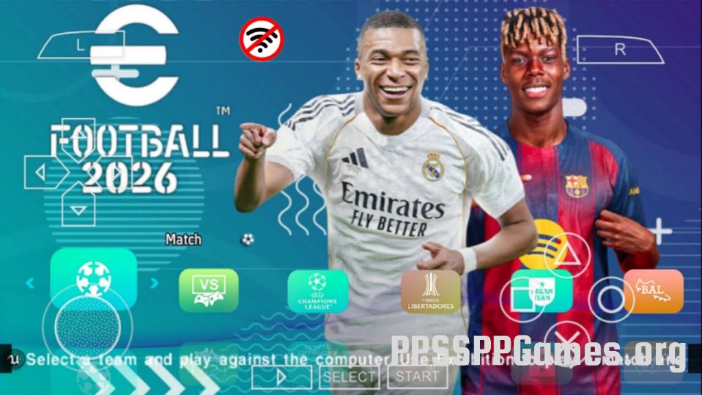 eFootball PES 2026 for PSP emulator